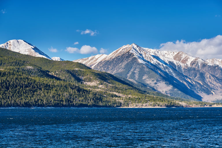 Mountain and lake. Rocky Mountains, Colorado, USA.