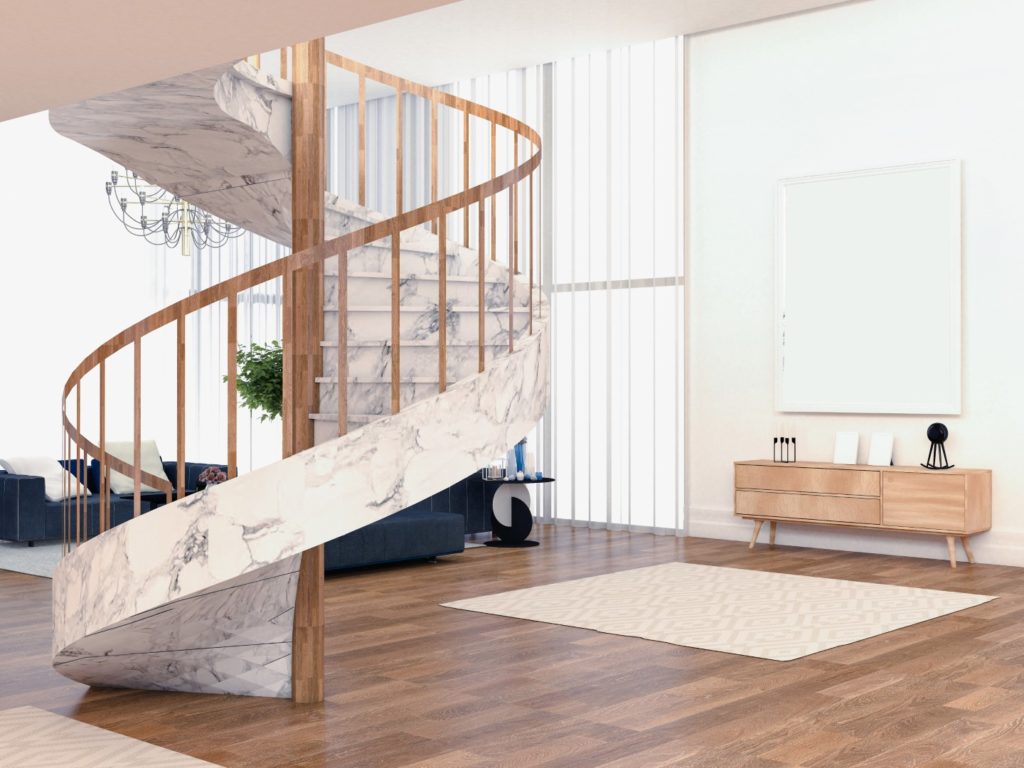 Elegance Spiral Staircase In Living Room