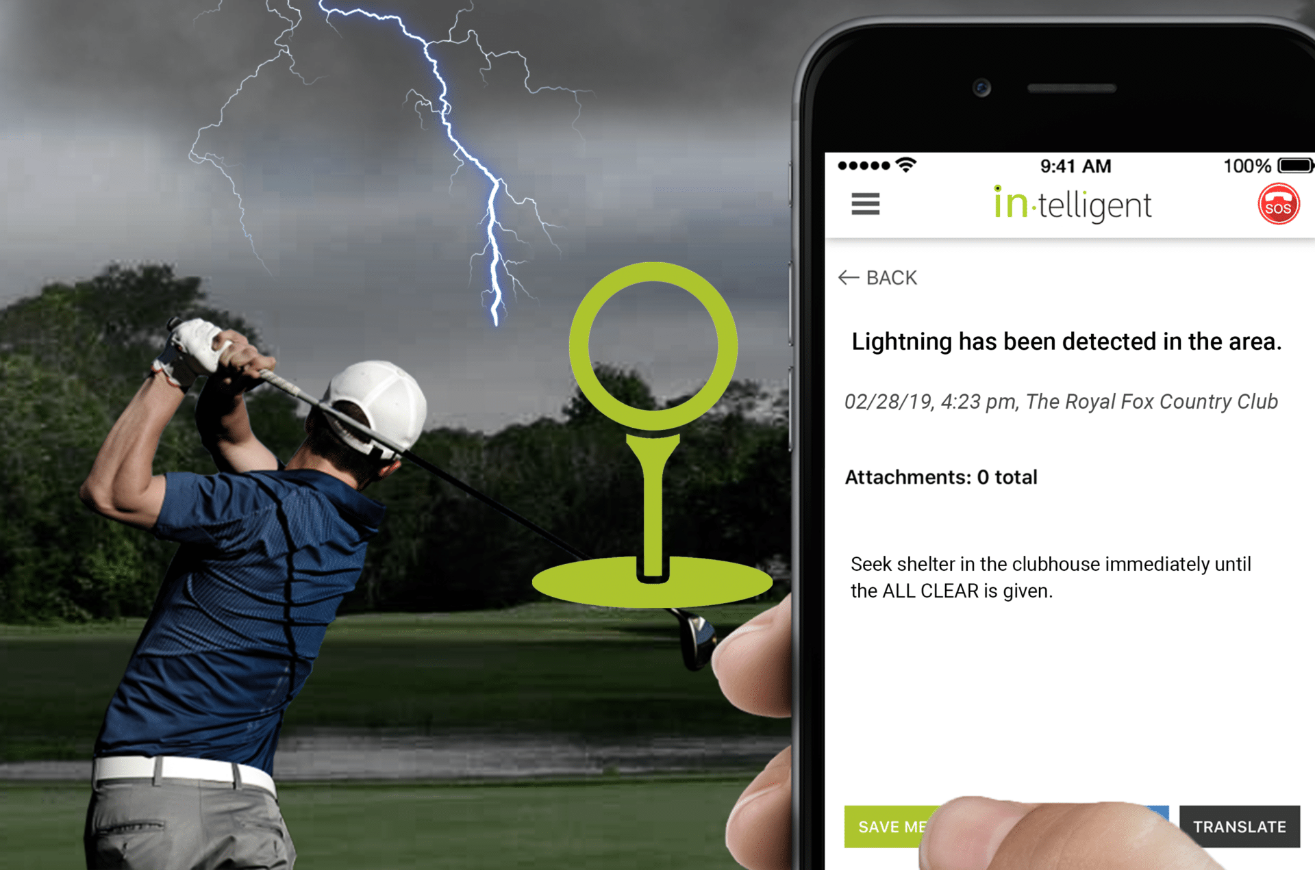 IN-TELLIGENT'S NEW OUTDOOR DIVISION DELIVERS SMARTER LIGHTNING SAFETY TO GOLF COURSES AROUND THE COUNTRY Emergency Alerts for Golf Courses
