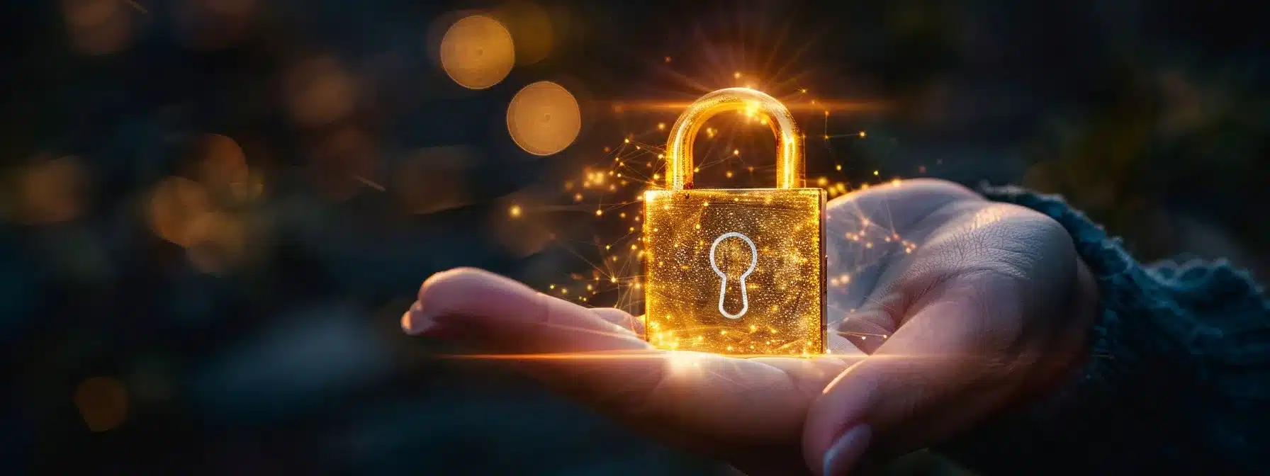 a hand holding a golden padlock, symbolizing the strong security provided by email encryption methods.