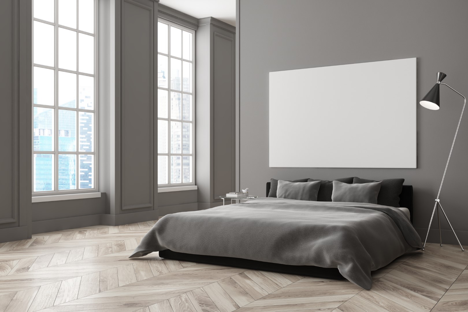 Gray Bedroom Corner, Poster